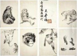 Sketches Of Monkey by Gao Qifeng