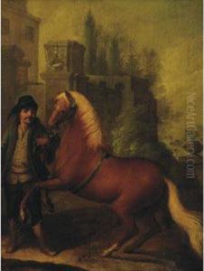 Horse And His Groom by Martin Ferdinand Quadal