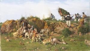 Dopo Una Battuta (costumi Sardi) by Giovanni Battista Quadrone