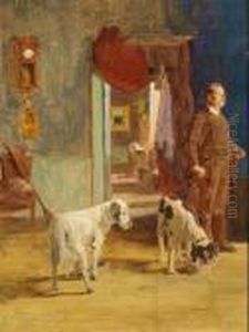 Studio D'interno Con Cacciatore E Cane by Giovanni Battista Quadrone