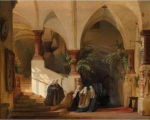 Ein Italienisches Kloster (an Italian Convent) by Domenico II Quaglio