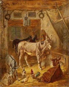 Stallinneres Mit Eseln