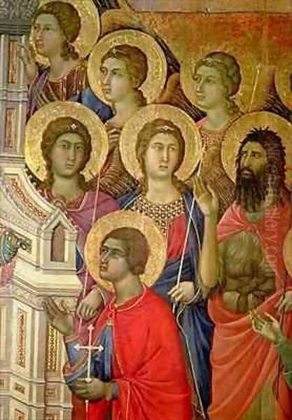 Maesta Detail of Saints including St John the Baptist - view 1