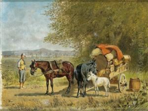 Rast Auf Der Landstrase by Franz Quaglio