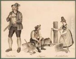 Trachten Aus Osterreich; Zillerthaler, Steyrer Und Innthalerin by Lorenzo I Quaglio