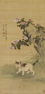 Cat Catching Grasshopper