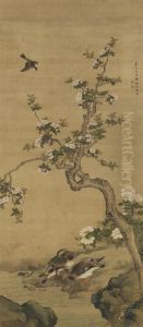 Birds, Flowers And Mandarin Ducks by Shen Quan