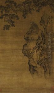 Two Monkeys On The Pine Mountain by Shen Quan