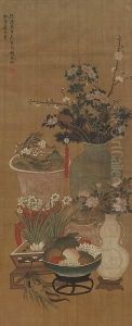 Flowers And Fruits In Precious Containers