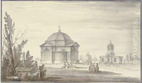 The Tomb Of Lanskoi With The Church At Tsarskoe Selo - view 1