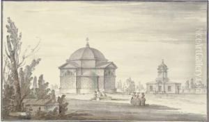 The Tomb Of Lanskoi With The Church At Tsarskoe Selo