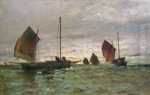 Fishing Boats Hauling In The Nets by Arthur Quartley