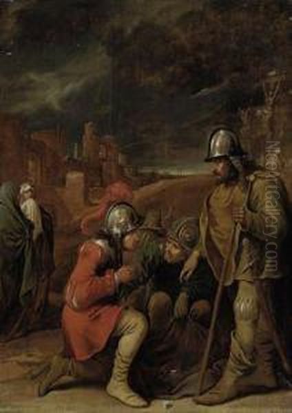 Soldiers Casting Dice For Christ's Robe by Pieter Jansz. Quast