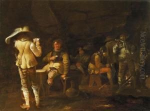Soldaten Beim Kartenspiel In Einem Gewolbe