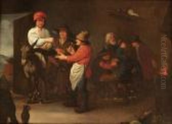 Peasants Drinking And Smoking In An Interior - view 1