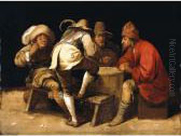 Soldiers Gambling With Dice In An Interior - view 1