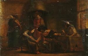Interior With A Dispute Between Soldiers