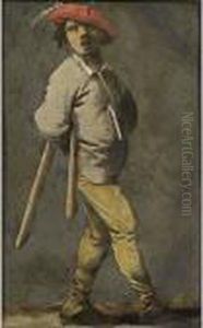 A Standing Man With A Flail