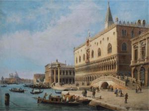 View Of The Palazzo Ducale, Venice by Luigi Querena