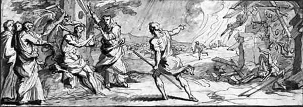 Saint Benedict casting out the devil from a possessed monk - view 1