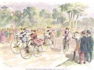 Original Costumes for the Velocipede Race in Bordeaux by Godefroy Durand