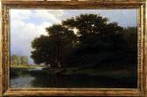 [paysage Avec Vaches S'abreuvant] by Joseph Quinaux