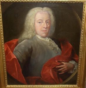 Portrait Of A Gentleman With A 
Red Cape, Signed And Dated 'j-m Quinkhard Pinx 1742', Oil On Canvas