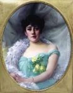 Portrait De Jeune Femme A La Robe Verte