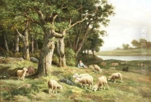 A Shepherdess With Her Flock A Shepherdess With Her Flock
