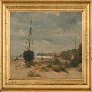 Lokken Beach With Aboat Lokken Beach With Aboat