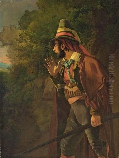 Italian Landscape With A Hunter - view 1