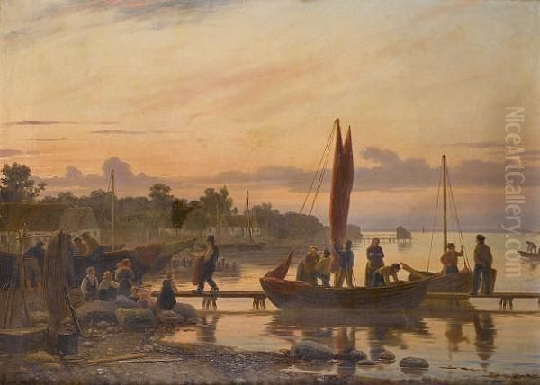 Unloading The Boat, Sunset - view 1