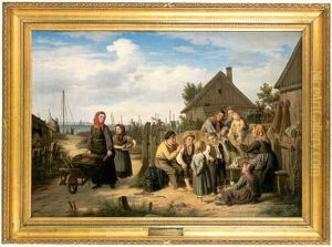 Le Village De Pecheurs by Peter Johann Raadsig