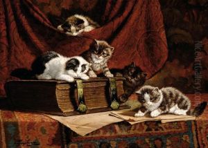 Five Playfull Kittens by Cornelis Raaphorst