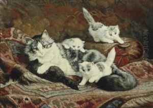 Playful Kittens by Cornelis Raaphorst