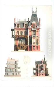 Design for a brick villa in Trouville by Daumont