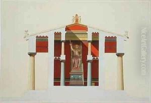 Transverse section of the Temple of Jupiter at Aegina by Daumont