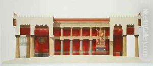 Longitudinal section of the Temple of Jupiter at Aegina by Daumont
