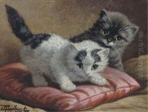 Playful Kittens by Cornelis Raaphorst
