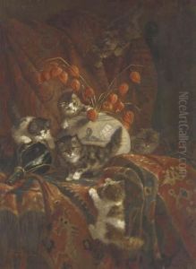 Kittens At Play by Cornelis Raaphorst