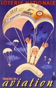 Poster advertising the French National Lottery special issue to help the Air Force