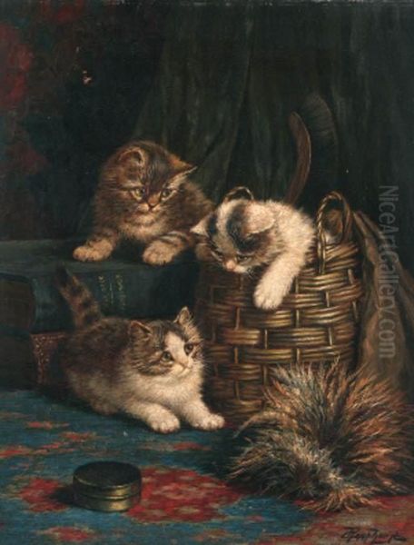 Kittens In A Wicker Basket - view 1