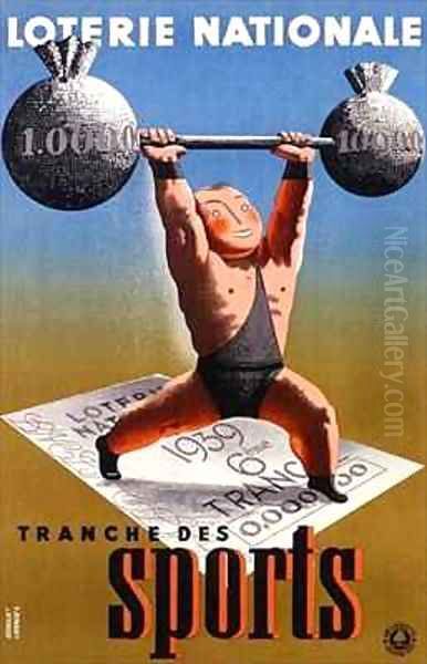 Poster advertising a French National Lottery special issue to help sports - view 1