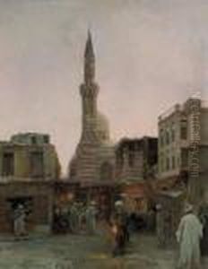 The Bazaar Before The Mosque by Max Friedrich Rabes