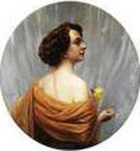 Portrait Einer Jungen Dame Mit Zigarette by Max Friedrich Rabes