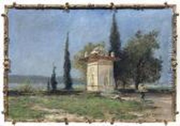 Summeryriver-landscape, Probably At River Ganges, India - view 1