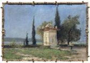 Summeryriver-landscape, Probably At River Ganges, India by Max Friedrich Rabes