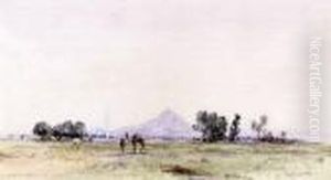 Ebene Bei Luxor Mit Dromedaren by Max Friedrich Rabes