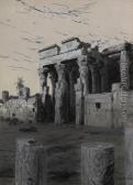 View On The Ruins Of Thebes. Signed Bottom Right: Max Rabes - view 1