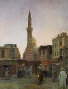 At The Bazar In The Old City Of Cairo (?) by Max Friedrich Rabes